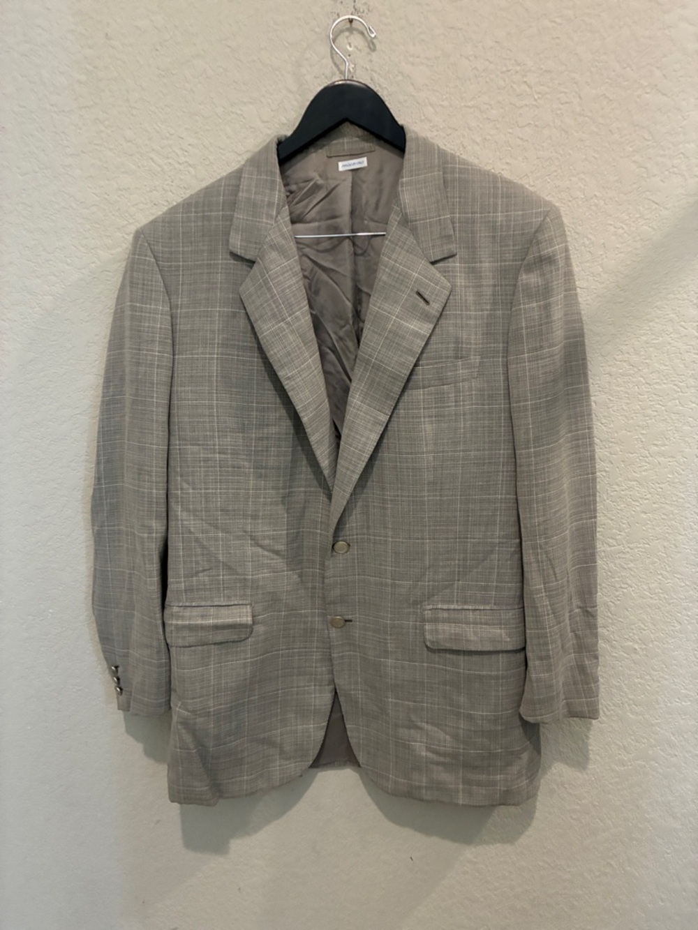 Brioni Light Gray Plaid Two-Button Sport Coat44l